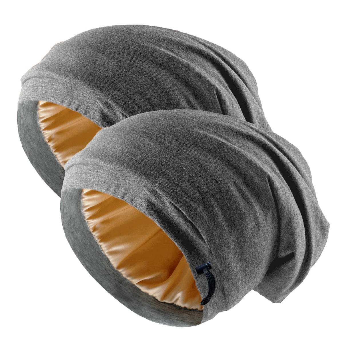 NICPOO Silk Satin Bonnet Hair Wrap dark gray front view