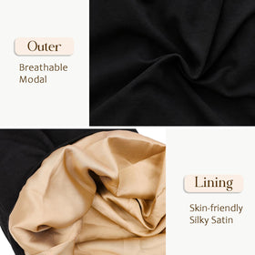 NICPOO Silk Satin Bonnet Hair Wrap inside view showing silk lining