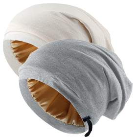 NICPOO Silk Satin Bonnet in Grey front view