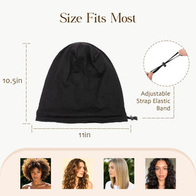 NICPOO Silk Satin Bonnet in use during sleep