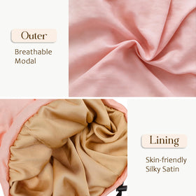 NICPOO Silk Satin Bonnets in blue and pink packaging
