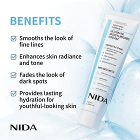 NIDA Youthful Formula Moisturizing Cream 100ml side view with packaging