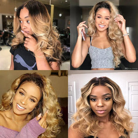 NiegMeag 300g Ombre Body Wave Hair Bundles close-up of texture