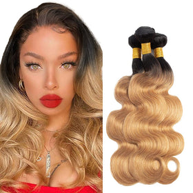 NiegMeag 300g Ombre Body Wave Hair Bundles front view