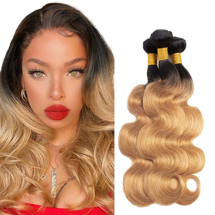 NiegMeag 300g Ombre Body Wave Hair Bundles front view