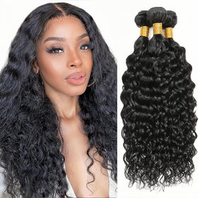 NiegMeag 300g Water Wave Human Hair Bundles front view