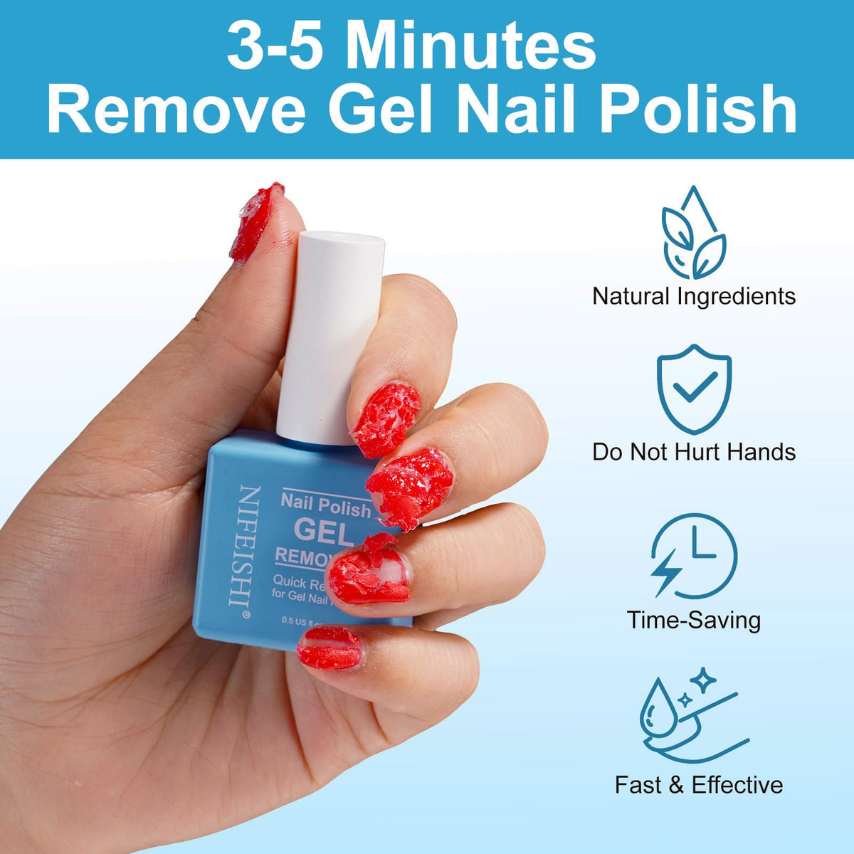 NIFEISHI Gel Nail Polish Remover bottle with cap