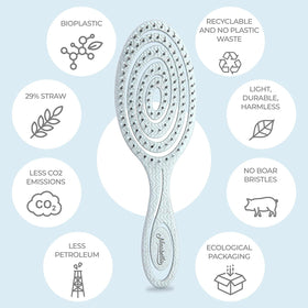 Ninabella Detangler Brush Classic Blue in a lifestyle setting