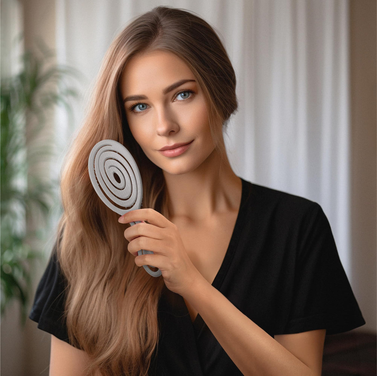 Ninabella Detangler Brush close-up of nylon bristles