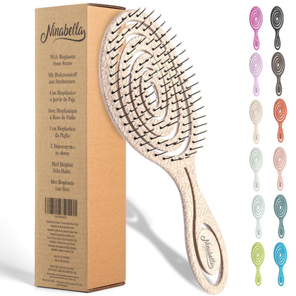 Ninabella Detangler Brush cream model front view