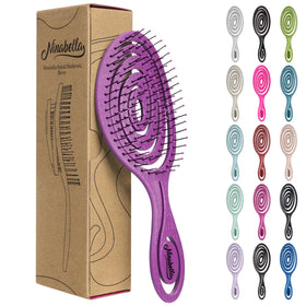 Ninabella Detangler Brush front view in Berry colour