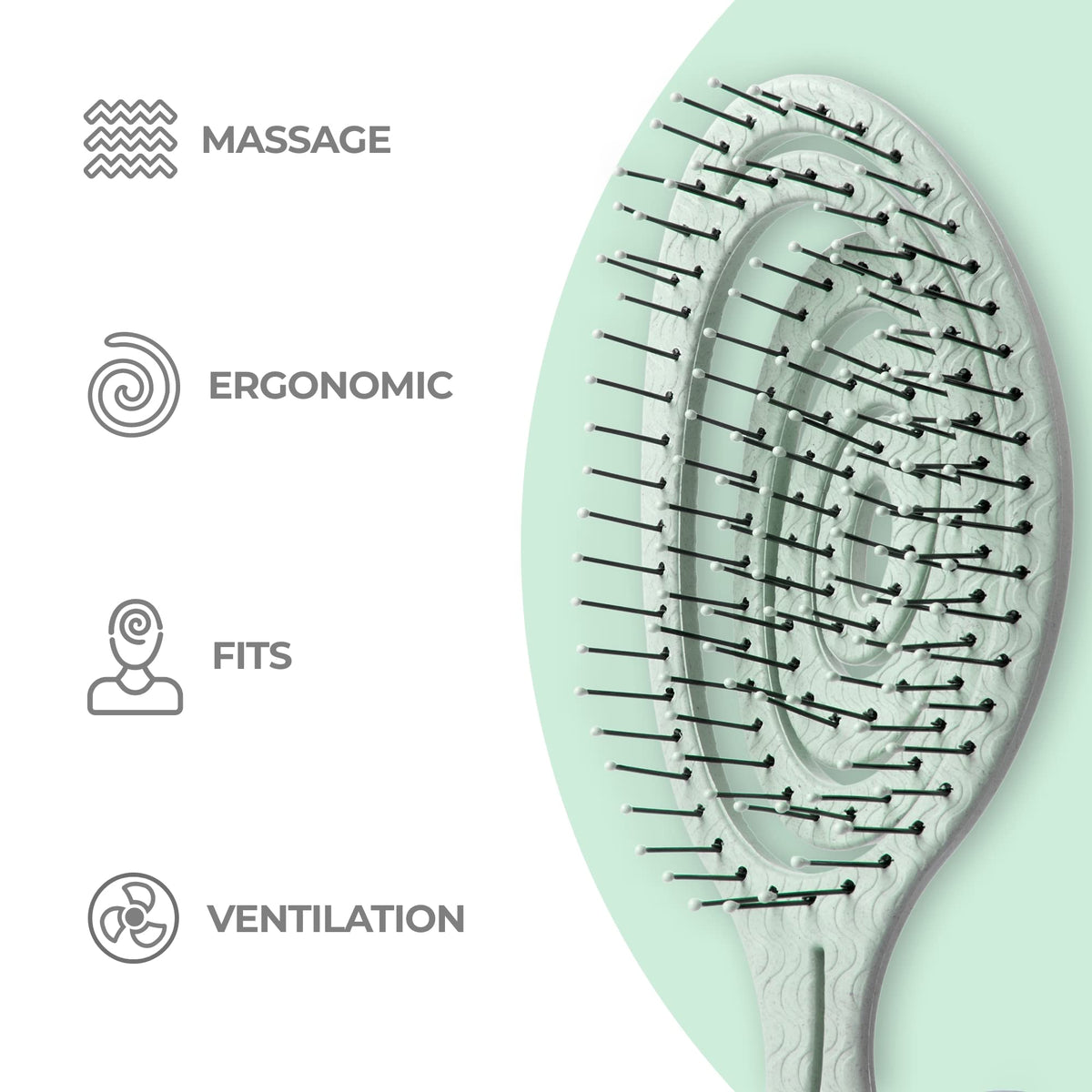 Ninabella Detangler Brush in use on wet hair