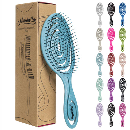 Ninabella Detangler Brush Petrol Blue front view