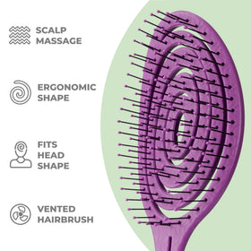 Ninabella Detangler Brush showing flexible bristles