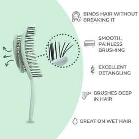 Ninabella Detangler Brush showing flexible bristles