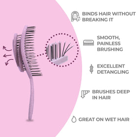 Ninabella Detangler Brush showing flexible bristles