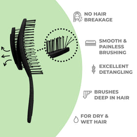 Ninabella Detangler Brush showing flexible bristles