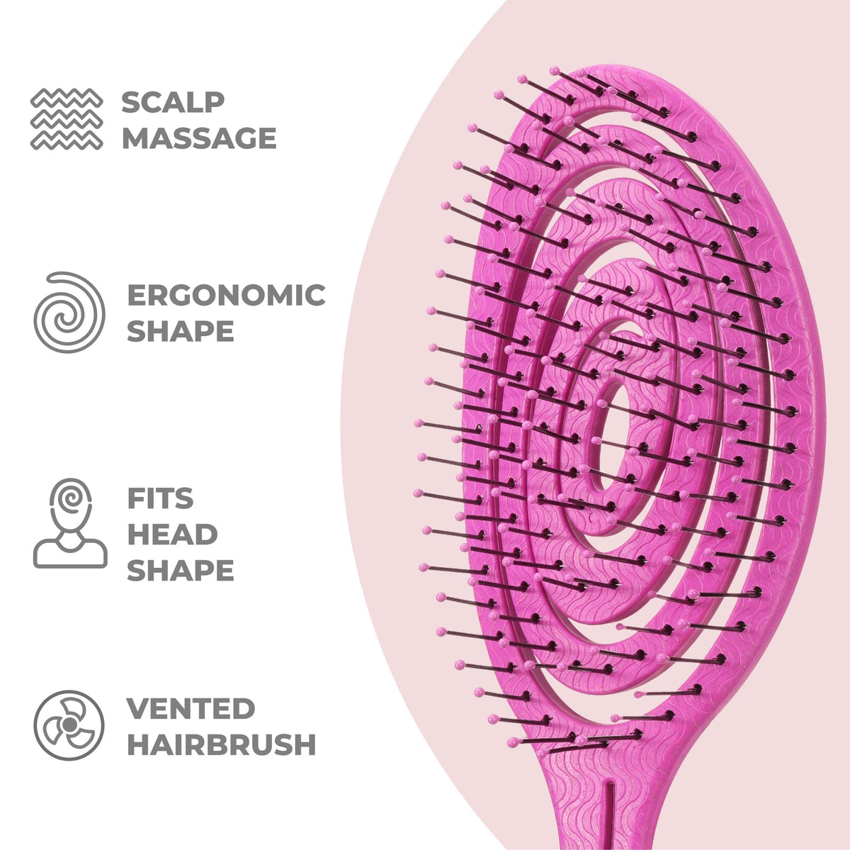 Ninabella Detangler Brush side view highlighting bristle design