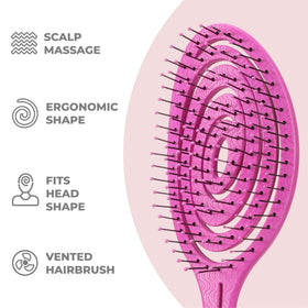 Ninabella Detangler Brush side view highlighting bristle design