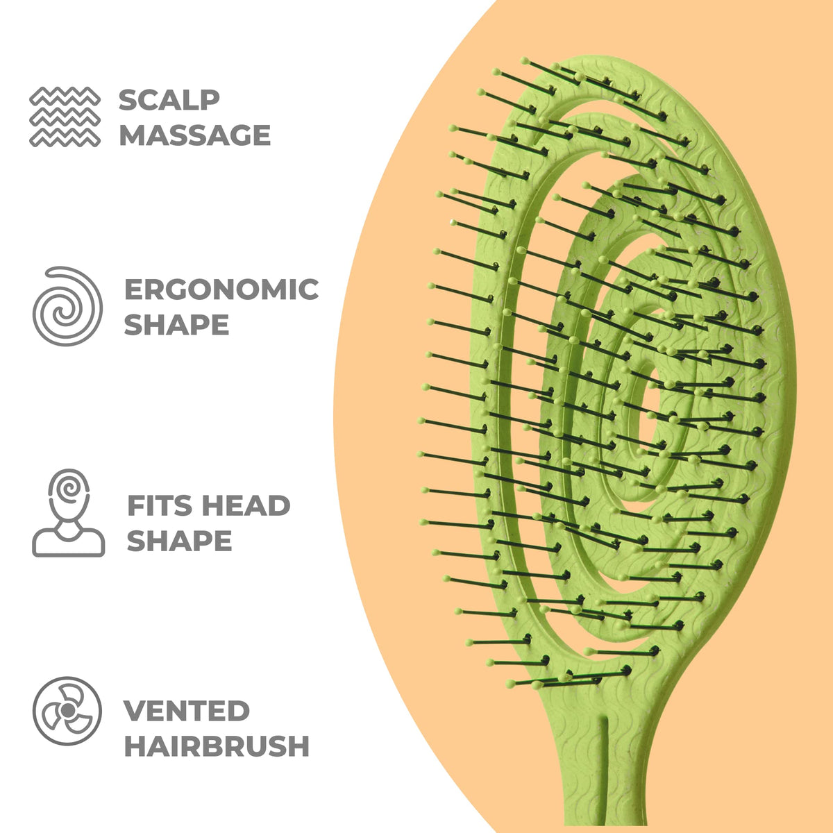 Ninabella Detangler Brush with rounded bristle tips