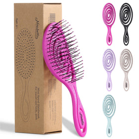 Ninabella Mini Detangler Brush hot pink front view