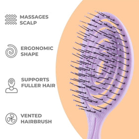 Ninabella Mini Detangler Brush lilac in a purse