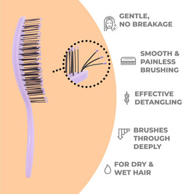 Ninabella Mini Detangler Brush lilac with ergonomic grip