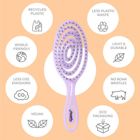 Ninabella Mini Detangler Brush lilac with flexible bristles