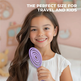 Ninabella Mini Detangler Brush lilac with rounded bristle tips