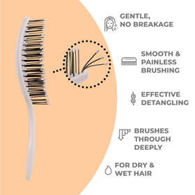 Ninabella Mini Detangler Brush showing flexible bristles