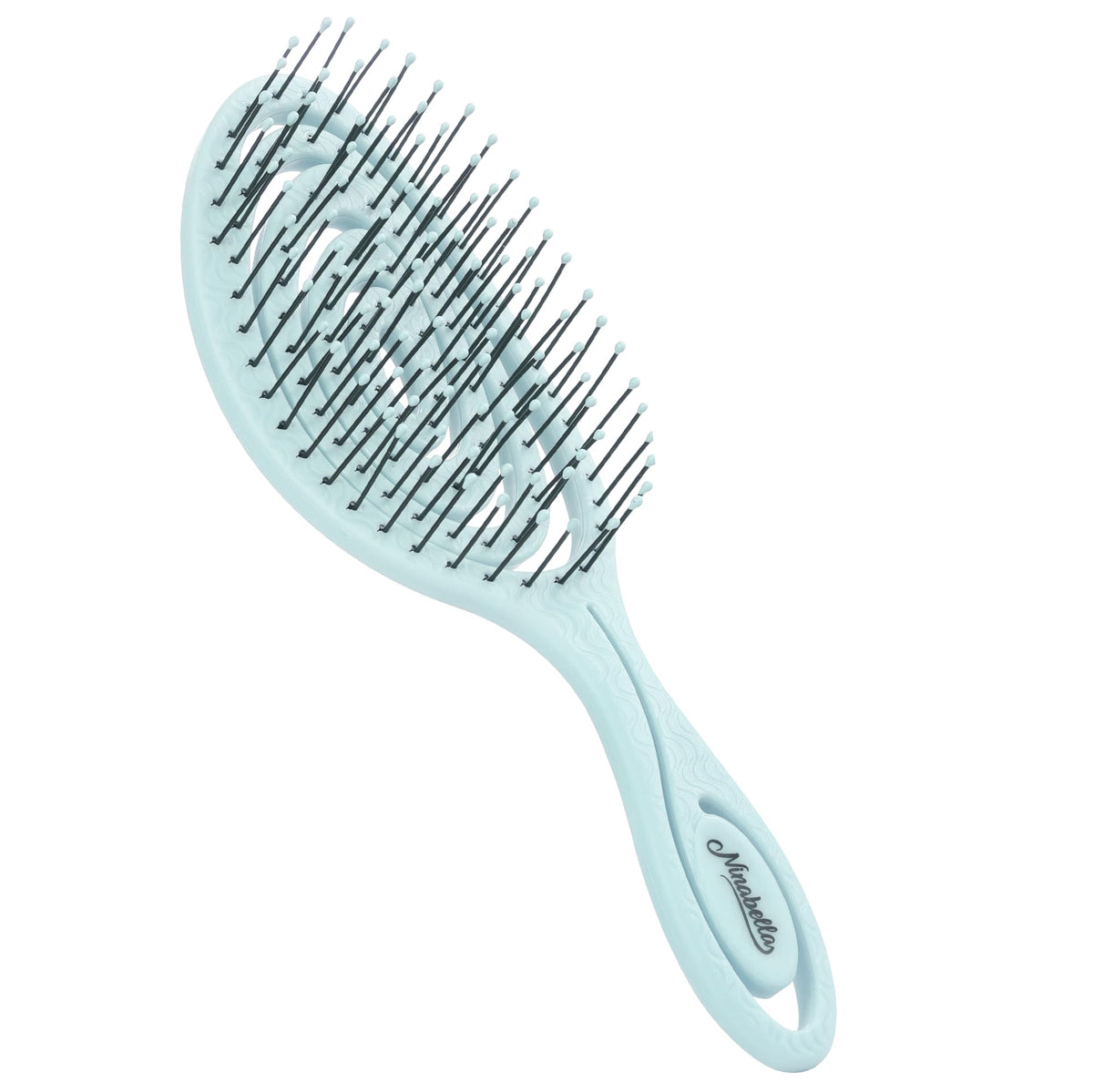 Ninabella Mini Detangler Brush showing flexible bristles
