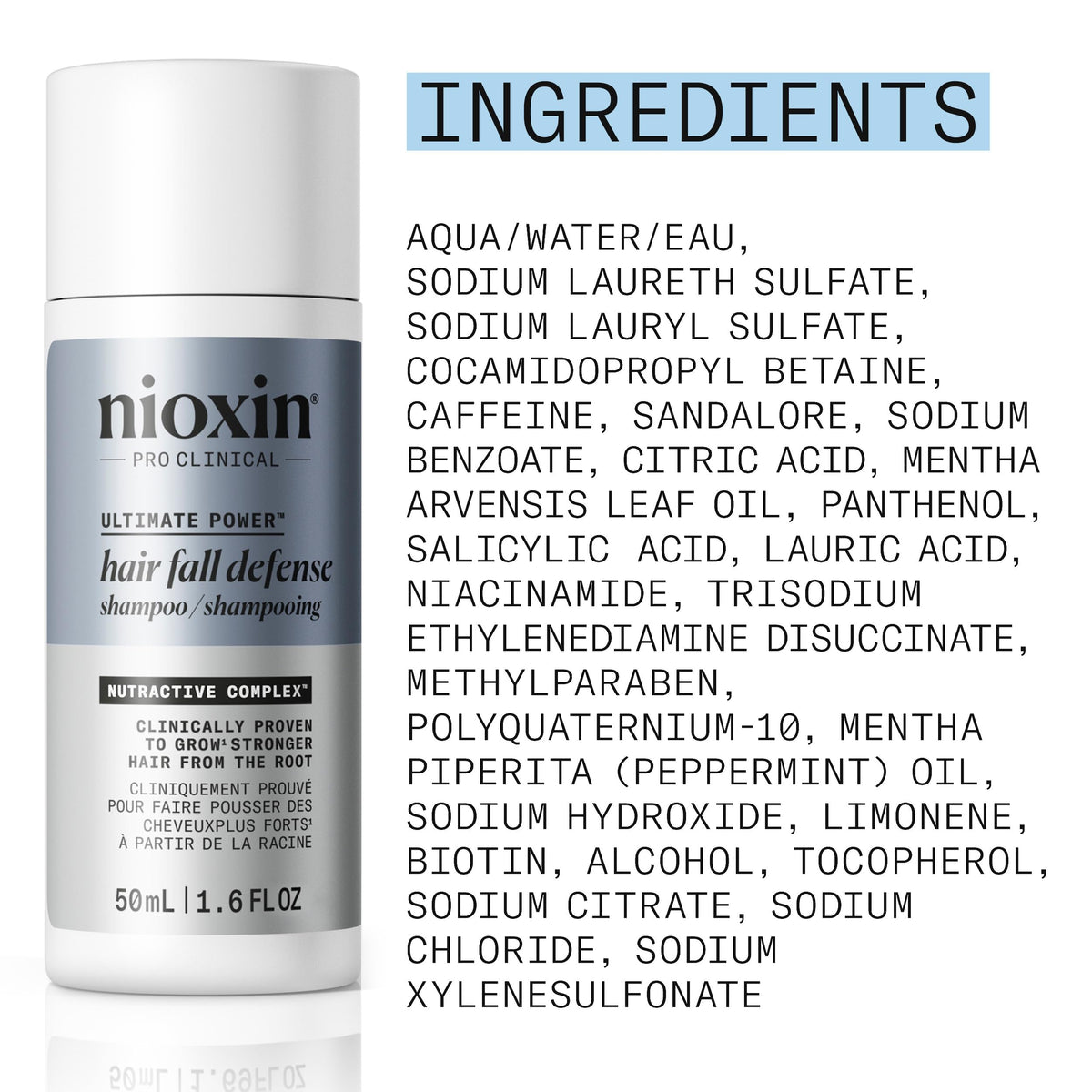 NIOXIN Age Defense Shampoo 59g cap open showing texture
