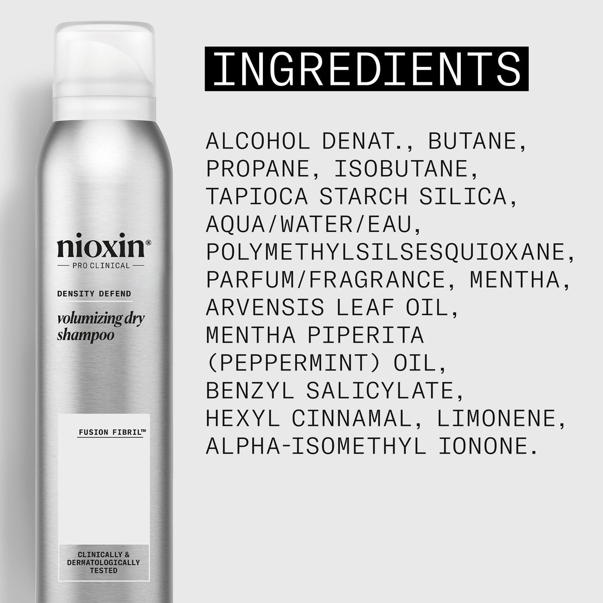 Nioxin Density Defend Dry Shampoo cap open showing spray nozzle