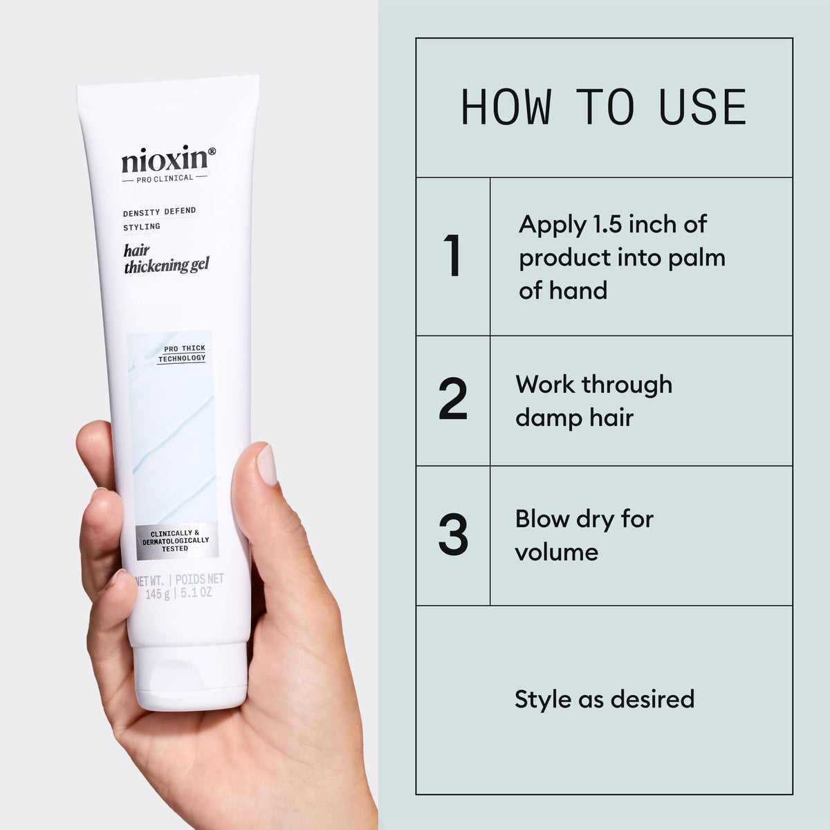 NIOXIN Density Defend Hair Thickening Gel 5.1 Fl Oz lifestyle scene