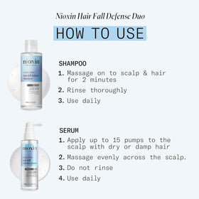 NIOXIN Hair Fall Defense Serum application on hair