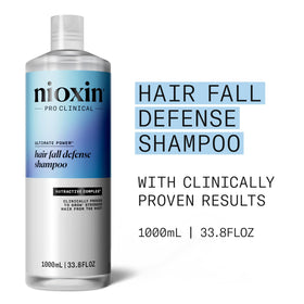 NIOXIN Hair Fall Defense Shampoo 1111g back view with ingredients