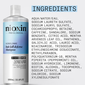 NIOXIN Hair Fall Defense Shampoo 1111g close-up of the bottle