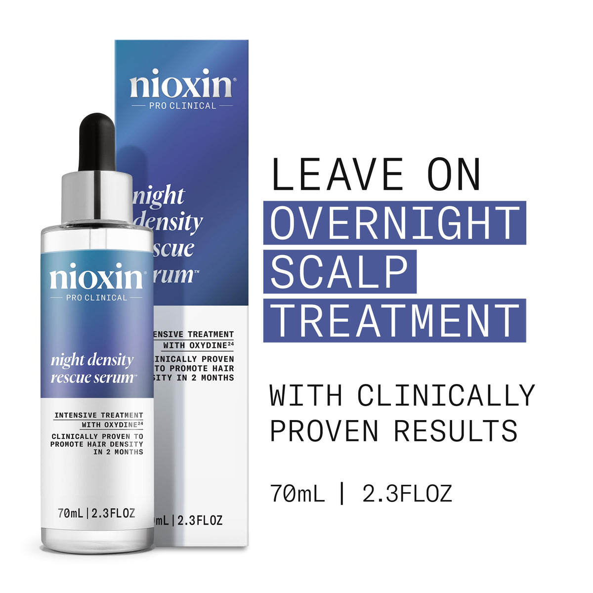 NIOXIN Night Density Rescue Serum packaging side view