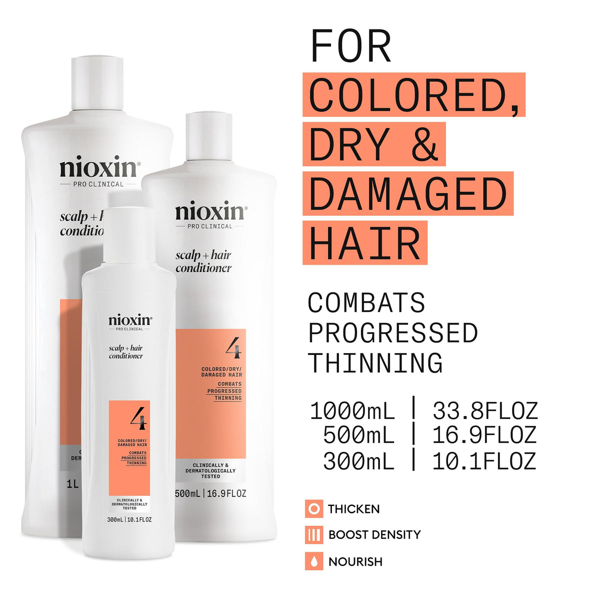 Nioxin Scalp Care Thickening Conditioner 345g side view