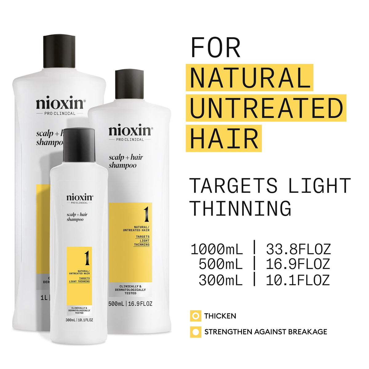 NIOXIN Scalp + Hair Thickening Shampoo 33.8 Fl oz side view