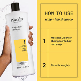 NIOXIN Scalp + Hair Thickening Shampoo application process