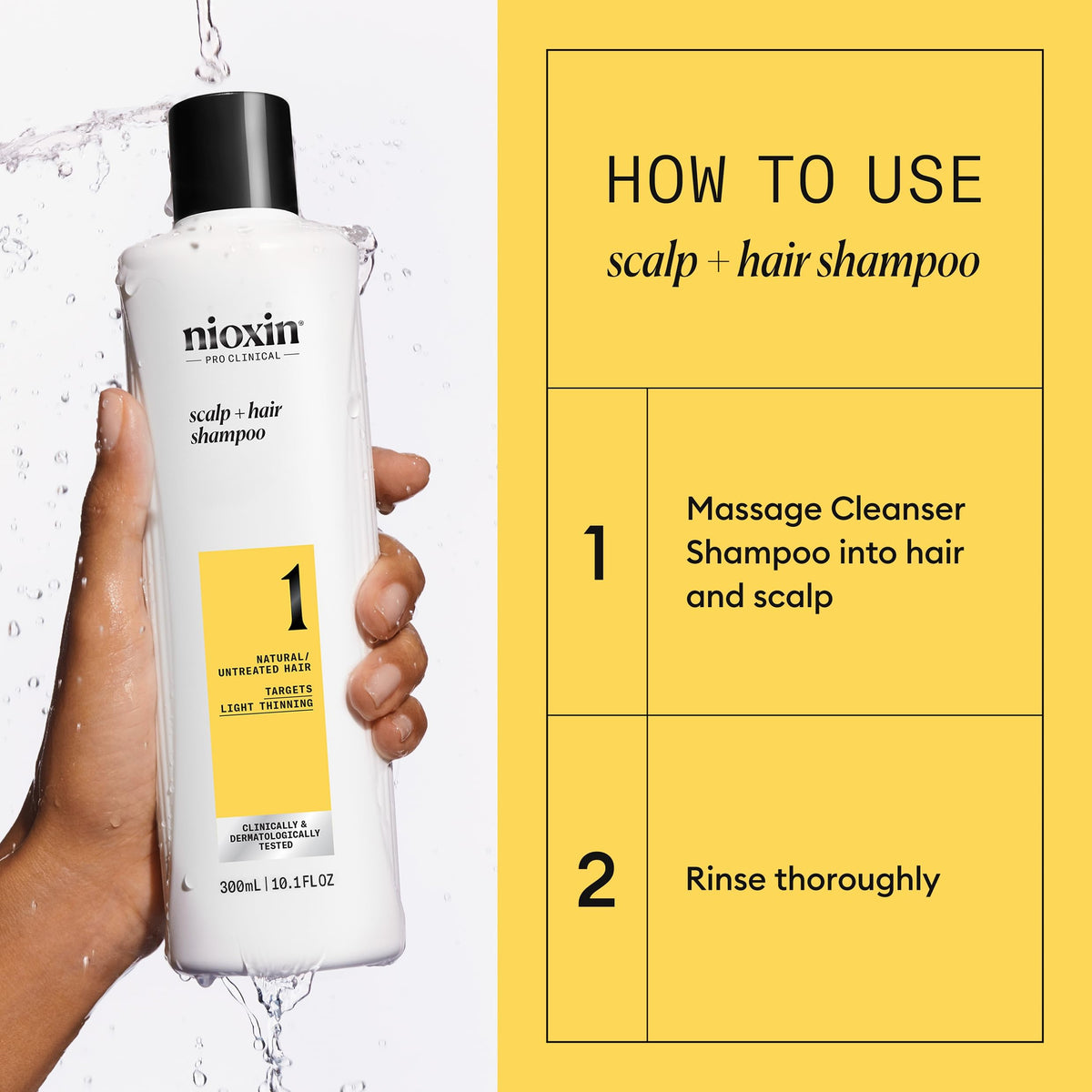 NIOXIN Scalp + Hair Thickening Shampoo lathering on hair