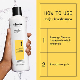 NIOXIN Scalp + Hair Thickening Shampoo lathering on hair