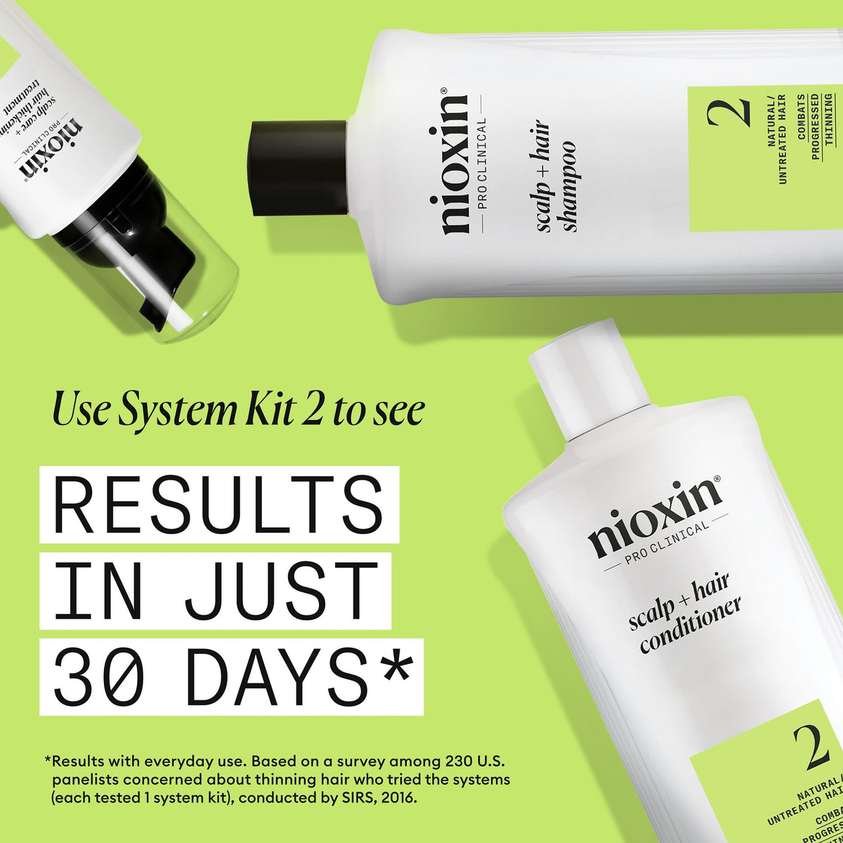 NIOXIN System 2 Shampoo in bathroom setting