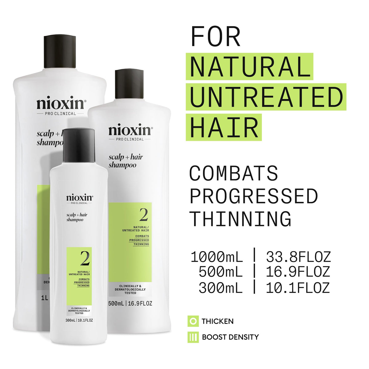 NIOXIN System 2 Shampoo with a lathered hand