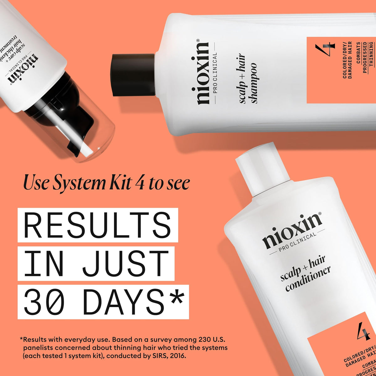 NIOXIN System 4 Shampoo and Conditioner with pumps included