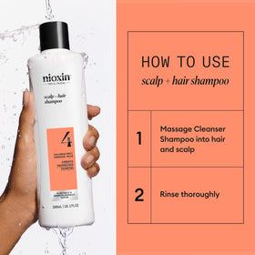 Nioxin System 4 Thickening Shampoo 349g lathering on scalp
