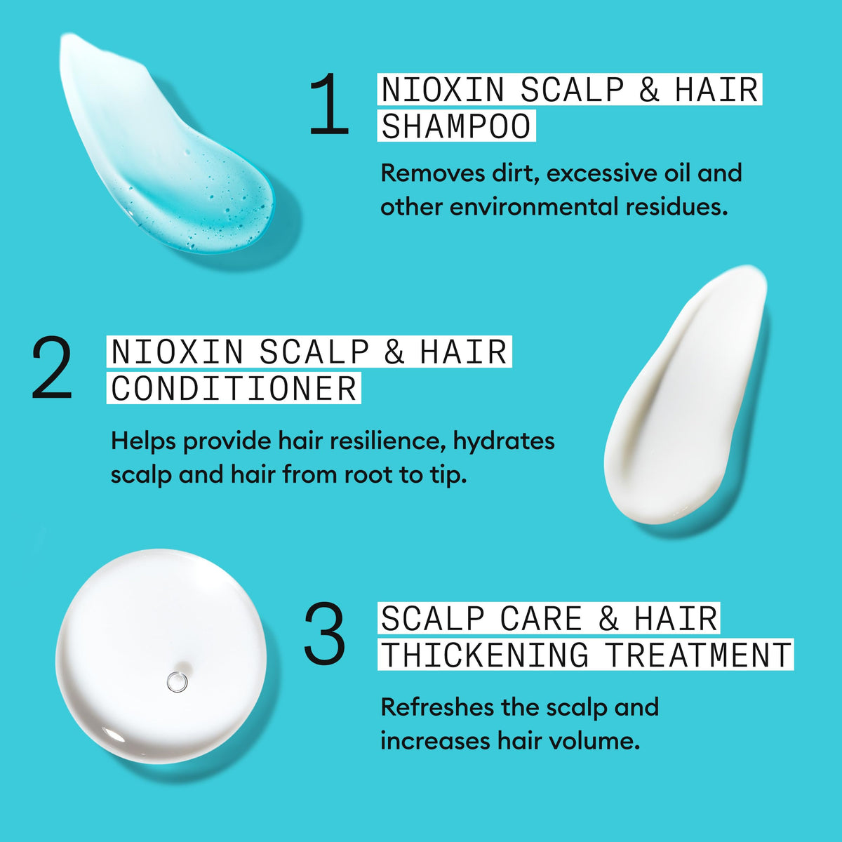 NIOXIN System Kit 3 conditioner being applied to hair
