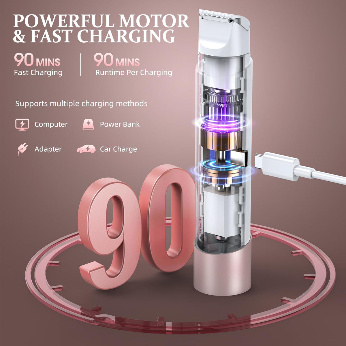 NIPOO Bikini Trimmer with USB-C charging port