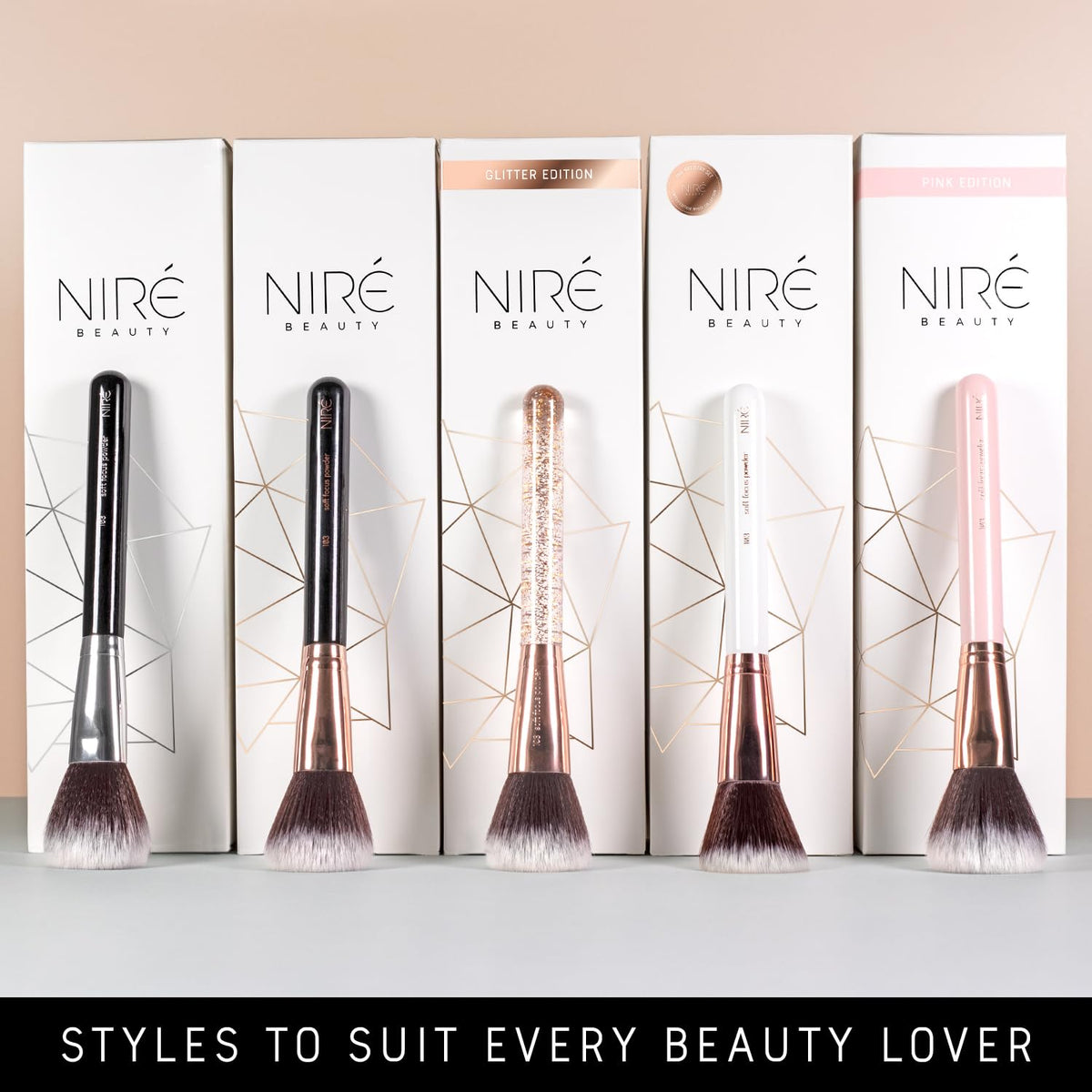 Niré makeup brush set showcasing soft bristles